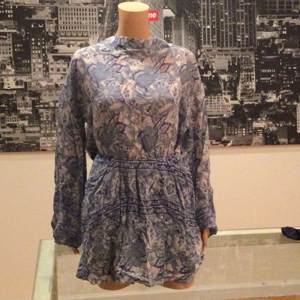 Free People Blue backless dress L